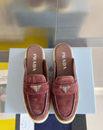 Pra Wine Suede Leather Mule 25mm Rubber Sole