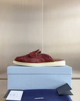 Pra Wine Suede Leather Mule 25mm Rubber Sole