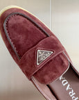 Pra Wine Suede Leather Mule 25mm Rubber Sole
