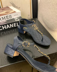 CC 25 Thong Sandal Double C Leather