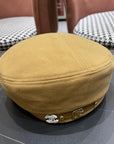 BERET HAT IN PEANUT BROWN FABRIC 419383