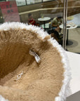 BUCKET HAT IN CAMEL BEIGE MIX WHITE LAMB FUR 420890