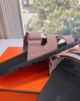 HM Chypre Sandal Puce Pink Grained Calfskin 202795