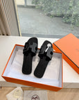 HM 25C Oran sandal Black Leather 202828