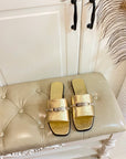 HM Giulia Sandal Gold Metalic Calfskin