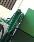 CHYPRE WALLET-POUCH 21 IN GREEN GOYARDINE CANVAS AND CALFSKIN