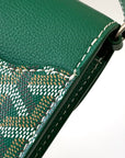 CHYPRE WALLET-POUCH 21 IN GREEN GOYARDINE CANVAS AND CALFSKIN
