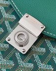 CHYPRE WALLET-POUCH 21 IN GREEN GOYARDINE CANVAS AND CALFSKIN