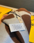 FF 185 CM SCARF IN CAMEL BROWN MIX GREY CASHMERE AND WOOL