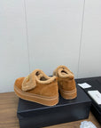 CC Ankle Boots Brown Yellow Suede Wool