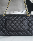 CLASSIC FLAP 25 BLACK LAMBSKIN LIGHT GOLD HARDWARE