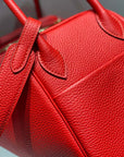 HM LINDY 30 BAG RED TAURILLON CLEMENCE LEATHER