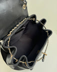 duma backpack 22cm black lambskin light gold hardware