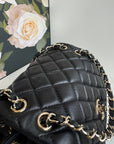duma backpack 22cm black lambskin light gold hardware