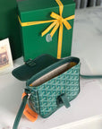 GRAND BLEU 16 IN GREEN GOYARDINE CANVAS AND LAMBSKIN