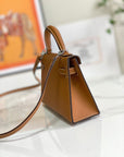 HM Mini Kelly 19cm Gold Epsom Silver Hardware