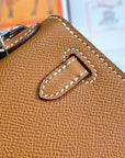 HM Mini Kelly 19cm Gold Epsom Silver Hardware