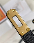 HM Mini Kelly 19cm Black Epsom Gold Hardware