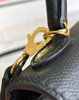 HM Mini Kelly 19cm Black Epsom Gold Hardware