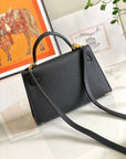 HM Mini Kelly 19cm Black Epsom Gold Hardware