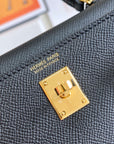 HM Mini Kelly 19cm Black Epsom Gold Hardware