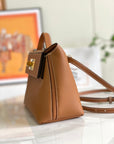 HM 24/24 Mini Bag 21cm Gold Evercolor Leather Gold Hardware