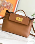 HM 24/24 Mini Bag 21cm Gold Evercolor Leather Gold Hardware