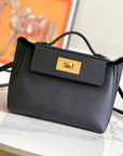 HM 24/24 Mini Bag 21cm Black Evercolor Leather Gold Hardware