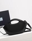 DUMPLING BAG 30 IN BLACK CALFSKIN
