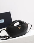 DUMPLING BAG 30 IN BLACK CALFSKIN
