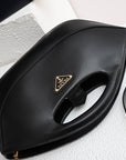 DUMPLING BAG 30 IN BLACK CALFSKIN