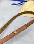 Pretty LV 20mm Reversible Belt Brown Calfskin