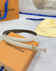 Pretty LV 20mm Reversible Belt Cream Calfskin