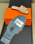 HM Giulia Sandal Beige Lin Calfskin with Suede 212730