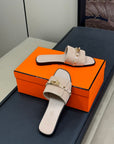 HM Giulia Sandal Beige Lin Calfskin with Suede 212730
