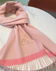 LP Grande Unita Scarf 180 CM In Light Pink With Coral Pink Cashmere 105244