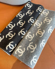 CC Scarf 180 CM In Grey Mix White Print Logo Cashmere And Wool 413632
