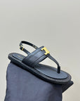 LYMPIA TRIOMPHE THONG IN CALFSKIN BLACK