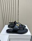LYMPIA TRIOMPHE THONG IN CALFSKIN BLACK