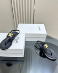 LYMPIA TRIOMPHE THONG IN CALFSKIN BLACK