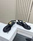 LYMPIA TRIOMPHE THONG IN CALFSKIN BLACK