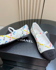 CC 25 Mary Jane Flats White Pattern Fabric 239405