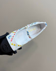 CC 25 Mary Jane Flats White Pattern Fabric 239405