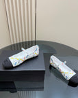 CC 25 Mary Jane Flats White Pattern Fabric 239405