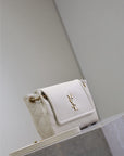 MINI NOLITA BAG 18 IN WHITE LAMBSKIN COPPER HARDWARE