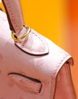 HM Mini Kelly 19cm Pink Ostrich Gold Hardware