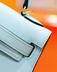 HM Mini Kelly 19cm Cloud Blue Epsom Silver Hardware