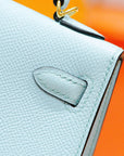 HM Mini Kelly 19cm Cloud Blue Epsom Silver Hardware