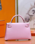 HM Mini Kelly 19cm Pink Epsom Silver Hardware