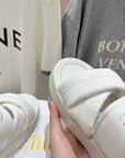 CHLOÉ MILA PLATFORM 5 CM IN WHITE NYLON WITH EMBROIDERED LOGO